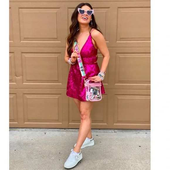 Lucy in the Sky | Dresses | Hot Pink Seqiun Aline Dress | Poshmark